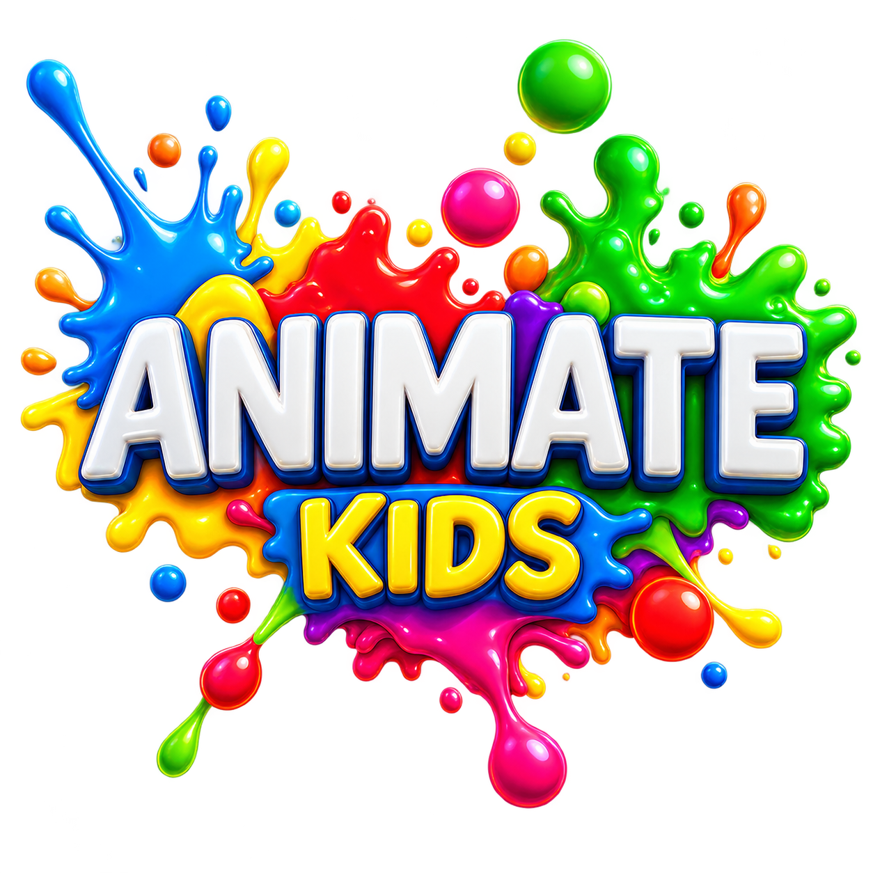 Logo oficial de Animate Kids en versión 3D